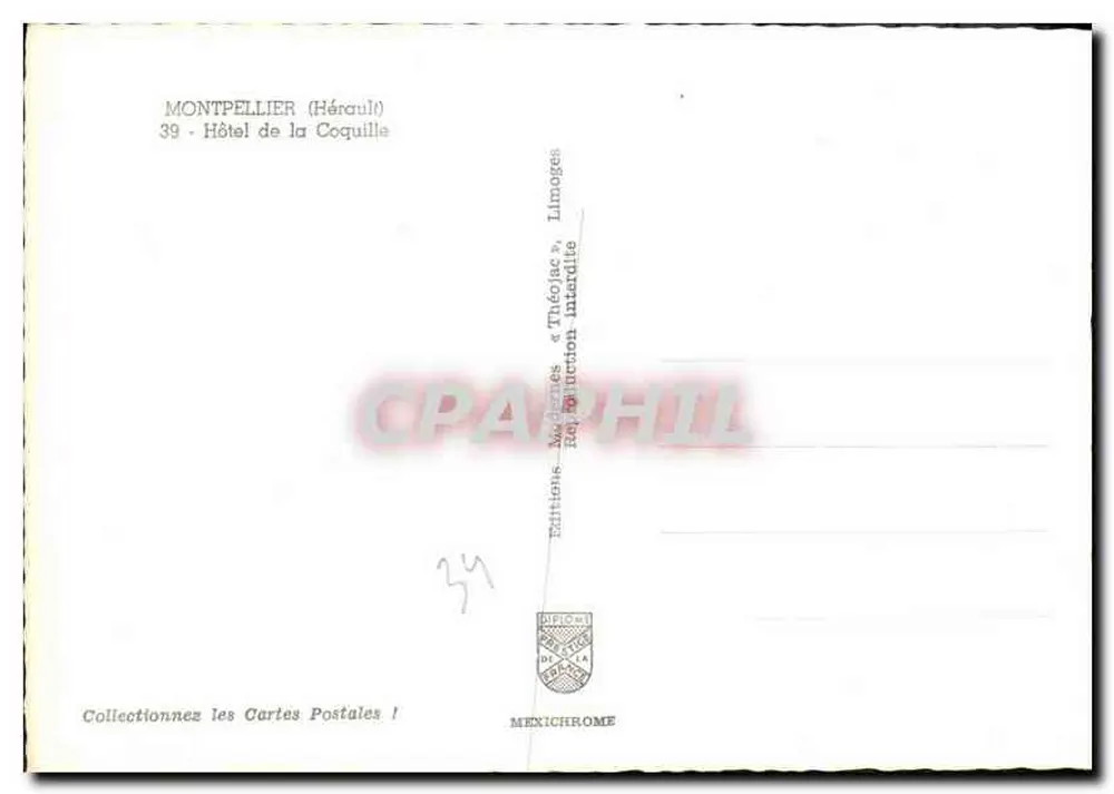 Montpellier (Hérault) — Hotel da Concha — Edições Mexichrome - Verso
