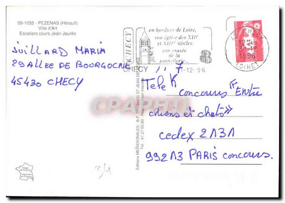 Pézenas — Treppen der 22, rue Jean-Jaurès — Éditions de Checy - Rückseite