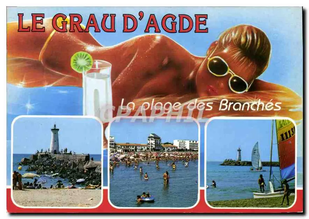 Le Grau d'Agde — Die Strandpromenade der Branchés — S.A. Cartes Postales APA-POULI - Vorderseite
