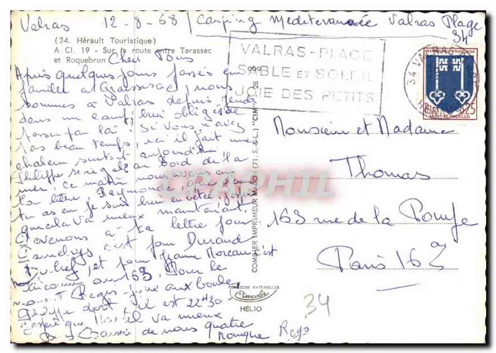 Rhône-Schluchten — Panoramablick — Cim (Verlag) Nr. 163 - Rückseite