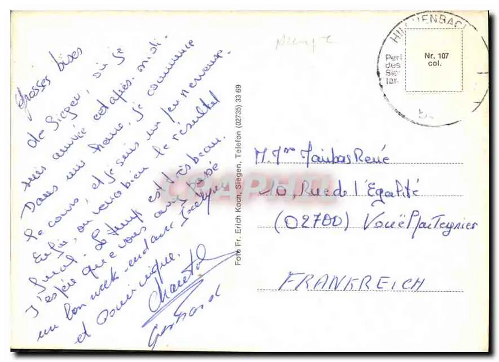 Lindo Siegerland — Neiphetal perto de Ahaiderbach, Lens Krönchen, Rodgen, Luftwurst Brauwersdorf, Freudenberg — Foto Fr. Erich Kauth, Siegen - Verso