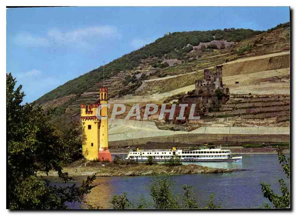 Mäuseturm mit Ruine Ehrenfels — bei Bingen am Rhein — Johann Himmel Verlag, Nr. 3678 - Vorderseite