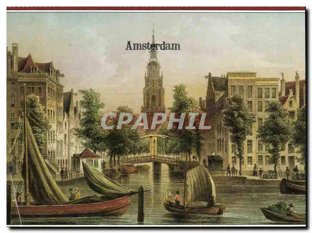 Amsterdam — vista do canal com a Westerkerk - Frente