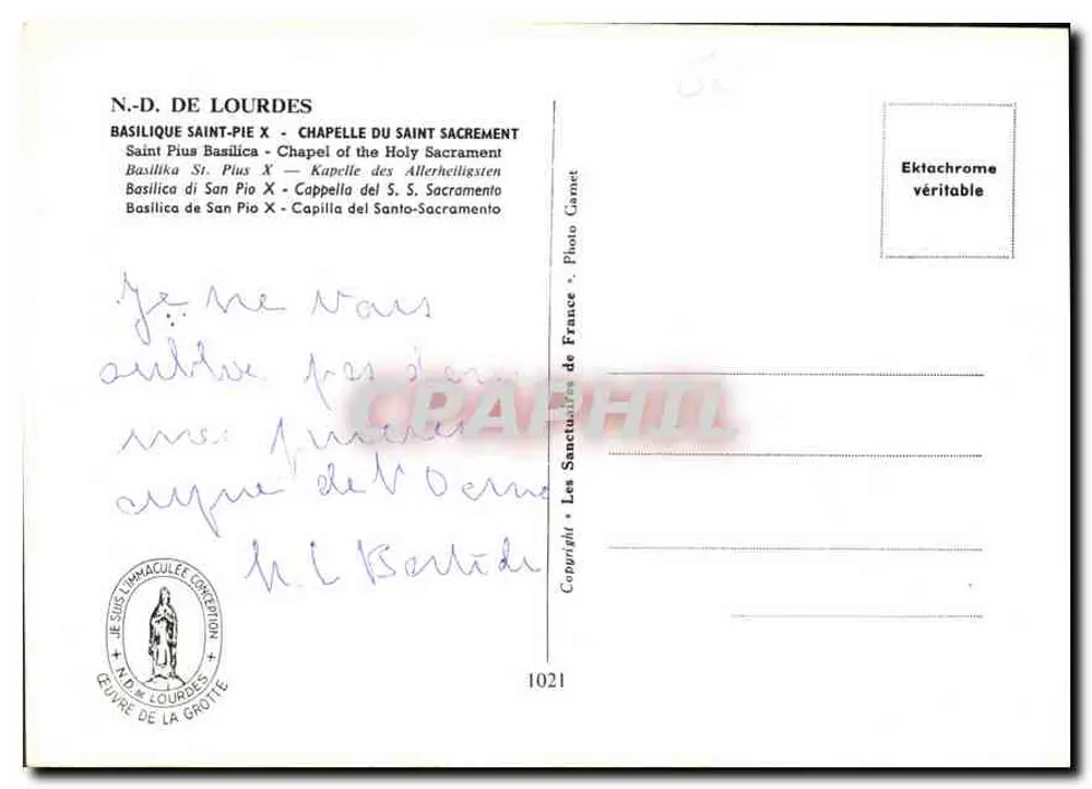 Basilika Saint-Pie X — Kapelle des Heiligen Sakraments — Die Heiligtümer Frankreichs - Rückseite