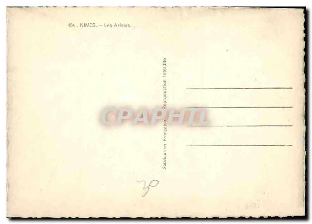 Nîmes — As Arênes — Editor francês, n° 484 - Verso
