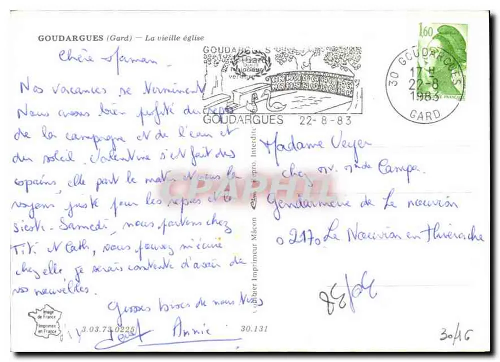 Goudargues (Gard) — A velha igreja — C. C. G. (editor) - Verso