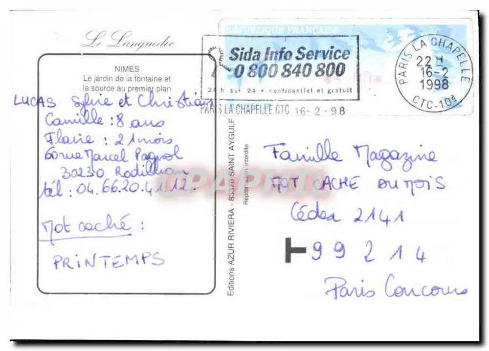 Nîmes — Garten der Fontaine — Éditions Azur Saint-Aygulf - Rückseite