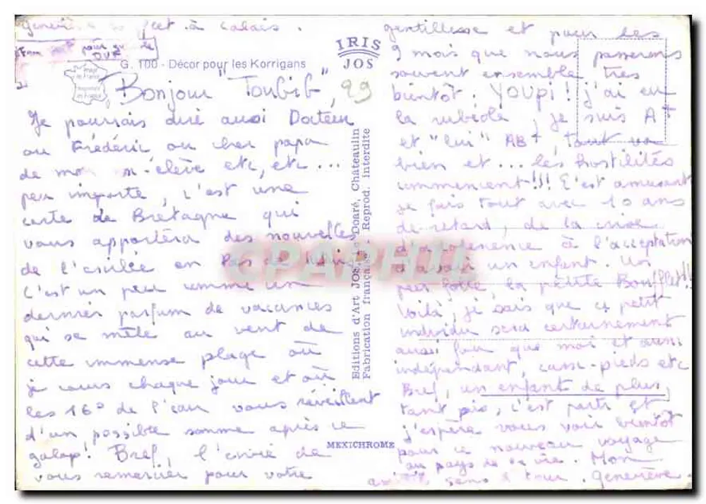 Os Menhirs de Carnac — pôr do sol — Éditions d'Art Jos. Doré, Châteaulin - Verso