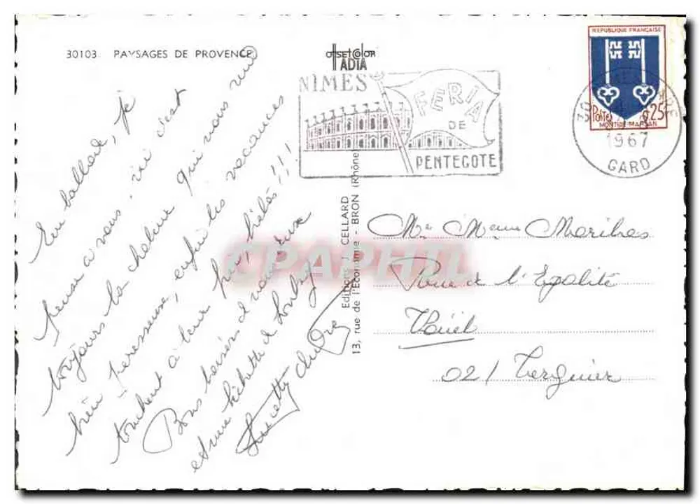 A Provência — paisagens e monumentos — editor Cité Color Adia, n° 30103 - Verso