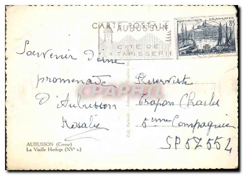 Aubusson (Creuse) — Die Alte Uhr (15. Jahrhundert) — Sammlung Redonat & Camblier - Rückseite