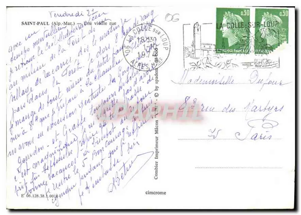 Strada stretta a Gratalieu — bottega di antiquariato — editore Cimy - Verso