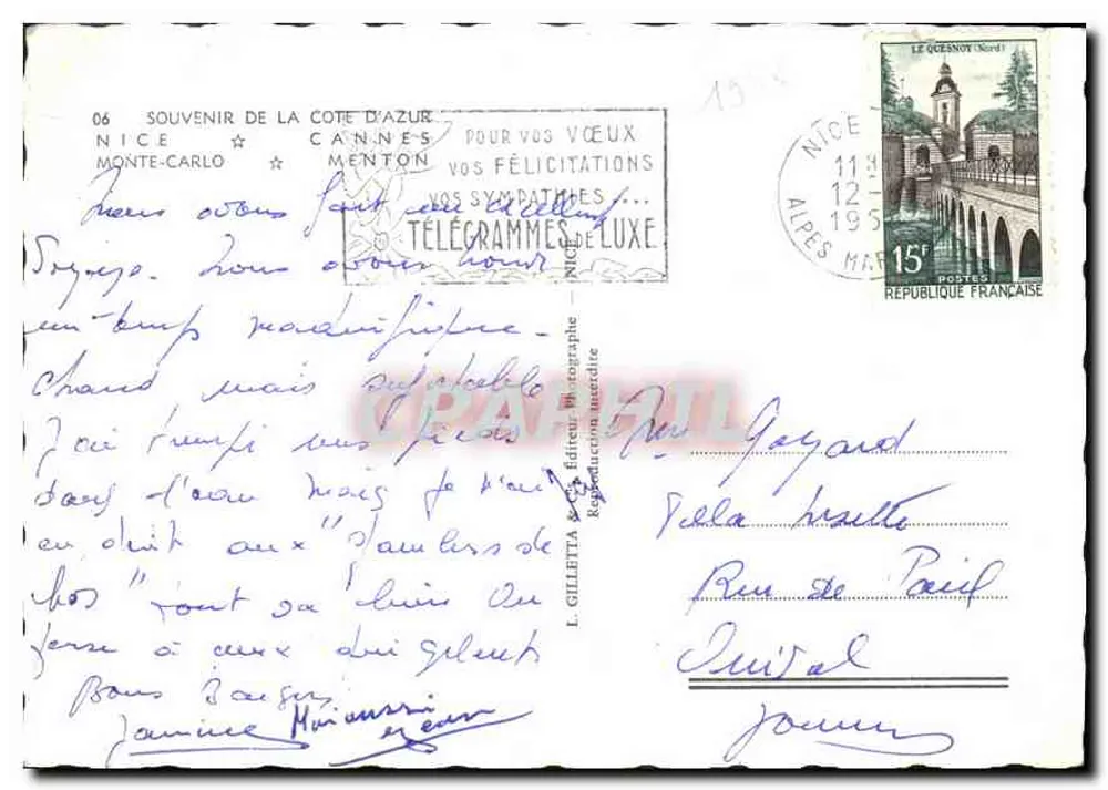 Erinnerung an die Côte d'Azur — Nice, Cannes, Monte-Carlo, Menton — L. Gilletta & Cie - Rückseite