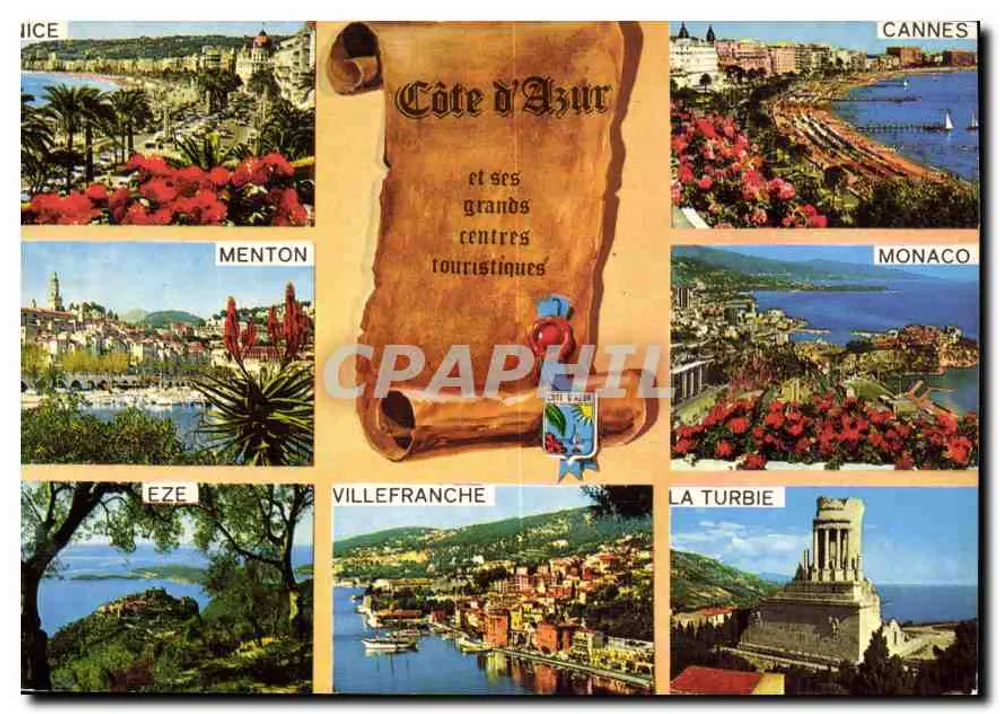 Côte d'Azur e seus grandes centros turísticos — As Edições Gilletta, n°012 - Frente