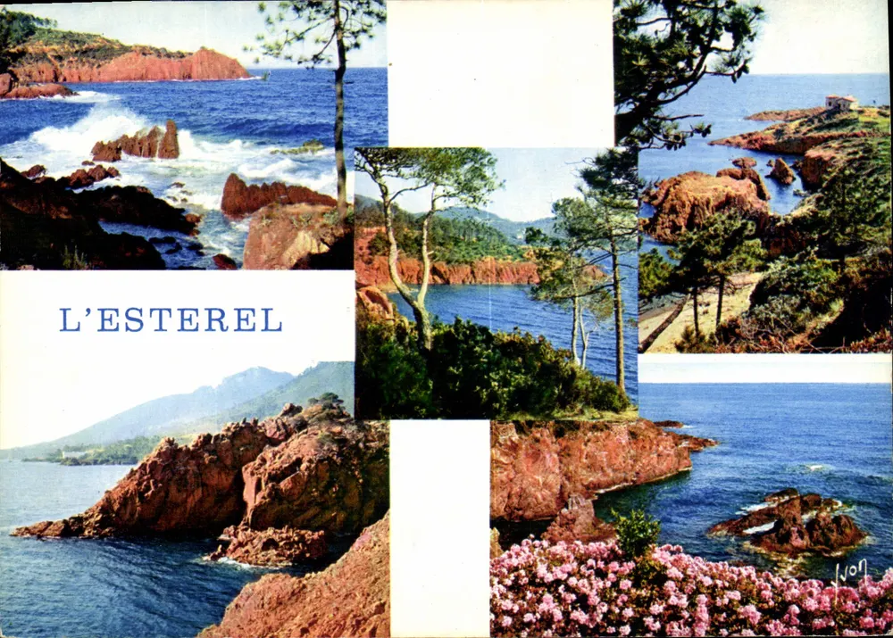 Der Esterel — Küstenlandschaft mit roten Felsen und Kiefern — Editions d'Art Ivon, Nr. 39 - Vorderseite