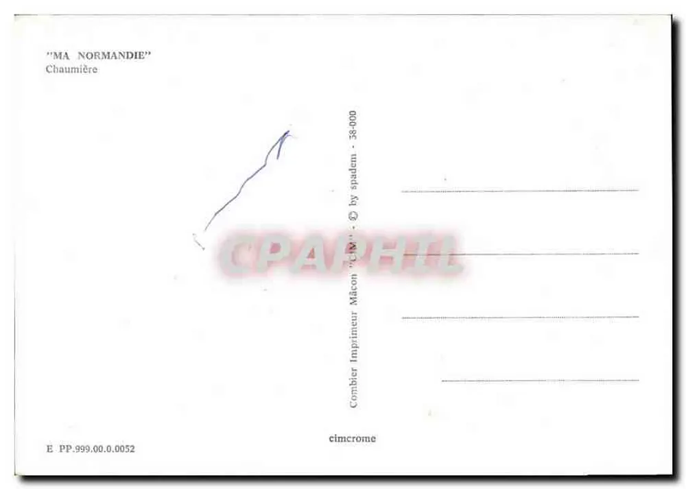 Chalé "MA NORMANDIE" — Editor Cimy, n° de série PP.999.00.0052 - Verso