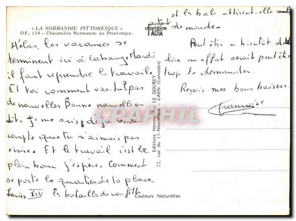Normannische Hütte im Frühling — Verlag: Editions Normandes LE GOUBEY - CAEN - Rückseite