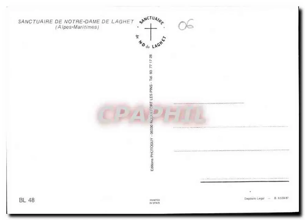 Heiligtum Notre-Dame de Laghet — Alpes-Maritimes — Editions Photoguy - Rückseite