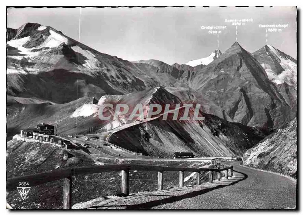 ग्रोसग्लॉकनर के शिखरों का दृश्य — रोटेनवेलेक, ग्रोसग्लॉकनर, फुशर्टोर्कोप्फ — एडिटर केटीवी, संख्या 9884 - आगे