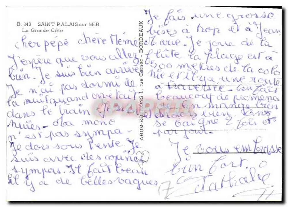 La Grande Côte — Ricordi di Saint-Palais-sur-Mer — ARUM-ÉDITIONS, Bordeaux - Verso
