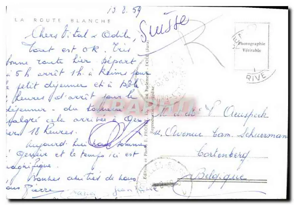 सफेद रास्ता — राष्ट्रीय रास्ता 5 पेरिस जेनेवा — एडिशन ई. प्रोटो, डूल - पीछे