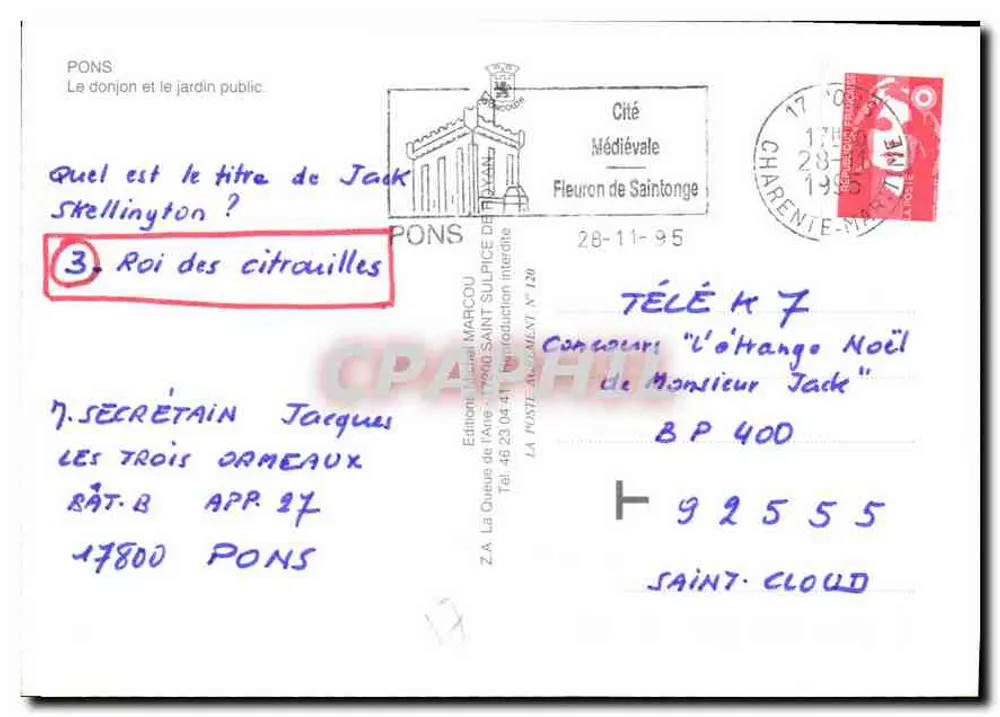 पॉन्स के डोनजॉन — सेंटोंग के मध्ययुगीन शहर — एडिशन डी ल'एनी - पीछे