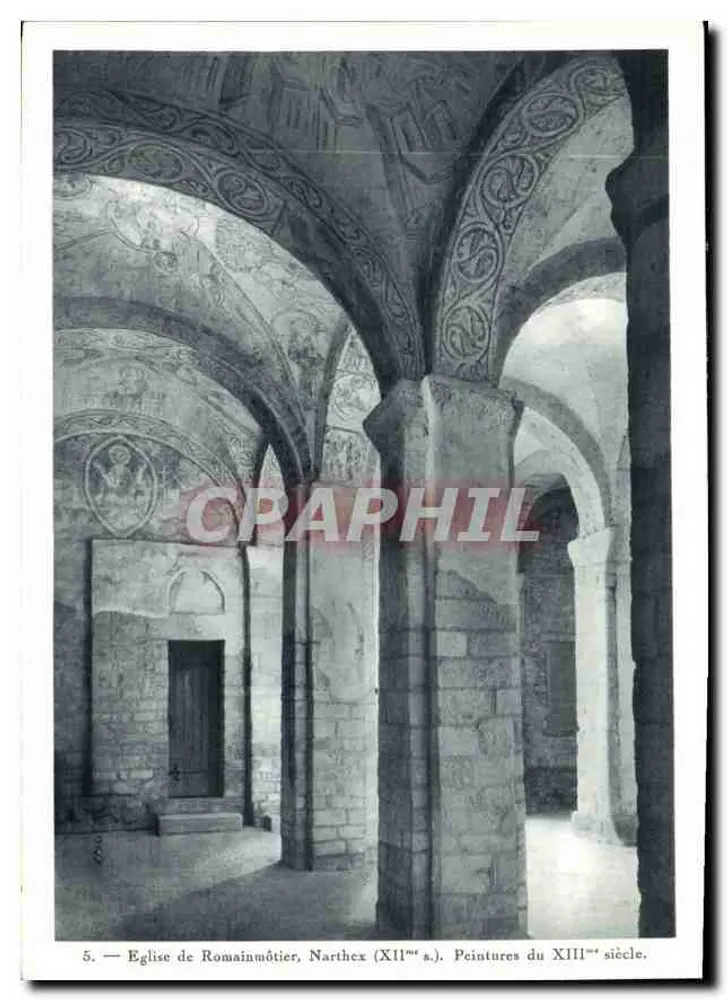 Kirche von Romainmôtier — Narthex des 12. Jahrhunderts, Gemälde des 13. Jahrhunderts — Phot. de Jongh, Lausanne - Vorderseite
