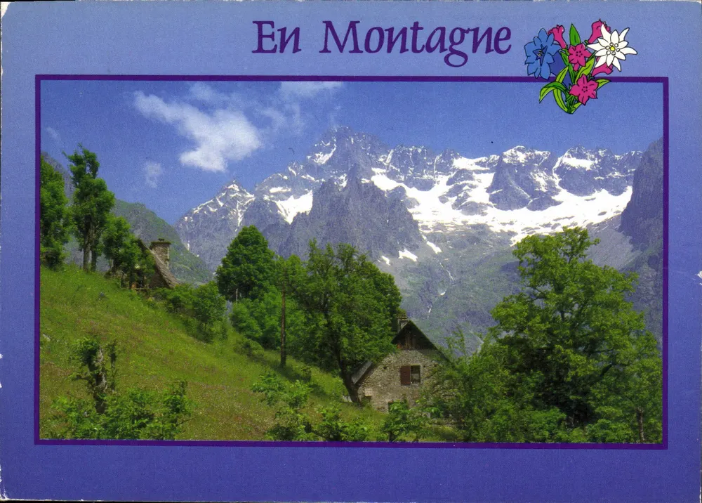 Im Gebirge — Alpines Landschaft mit Chalet — Images de chez nous, Chaleur de midi, Allevard - Vorderseite