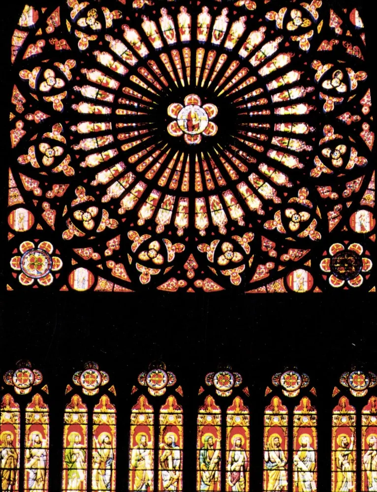 Troyes — Die Kathedrale St. Peter und St. Paul — Rosefenster (13. und 16. Jahrhundert) — Verleger Macon - Vorderseite