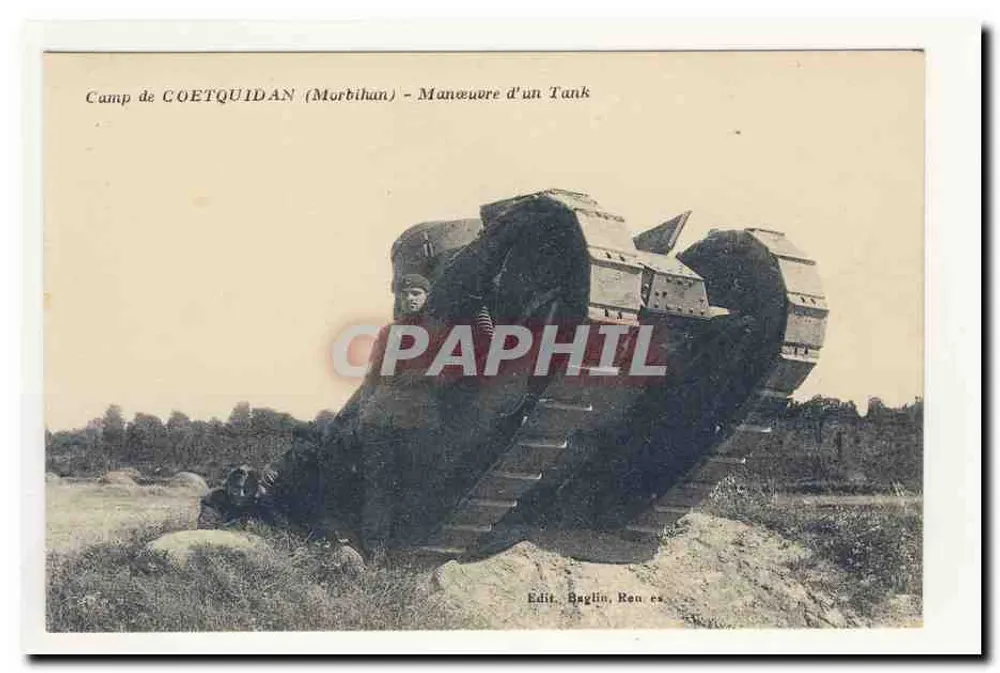 Camp de COETQUIDAN (Morbihan) — Panzermanöver — Edit. Baglin, Ren es. - Vorderseite