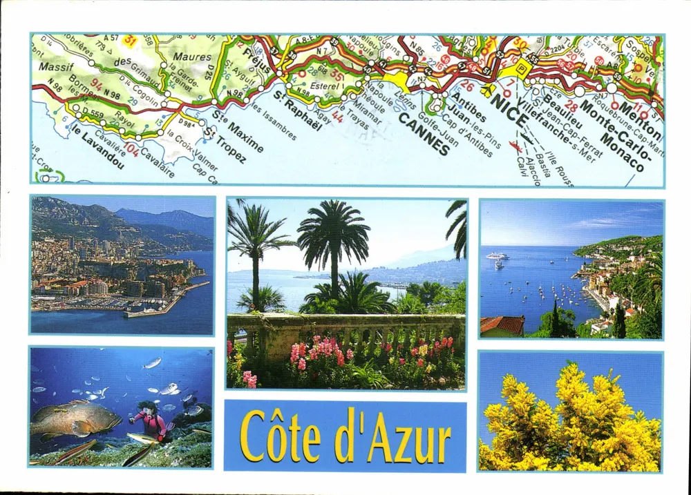 Côte d'Azur — Carte touristique avec carte Michelin et photos — Éditions S.M.C. n° 919 - Awers