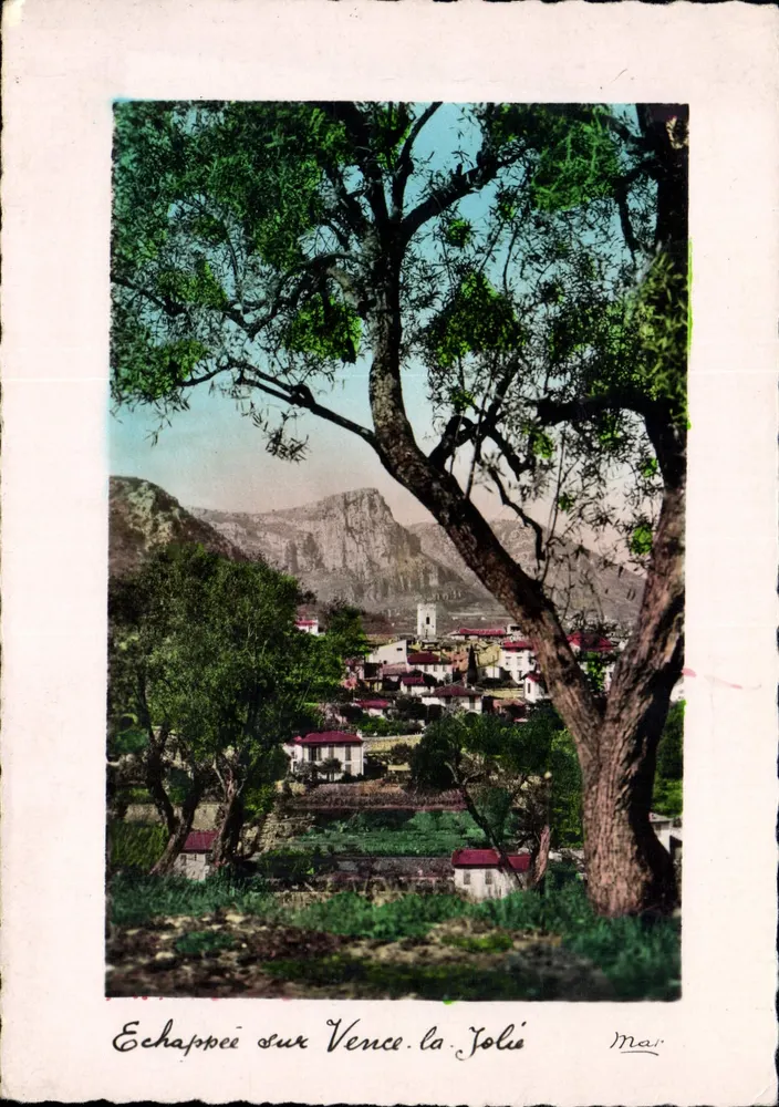 Paisagem de Vence, a Bonita — vista pitoresca — Edições MAR, Nice - Frente