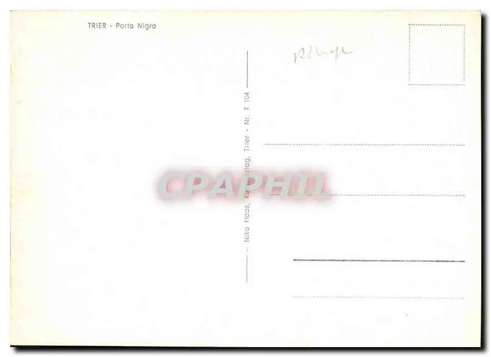 ट्रायर - पोर्टा निग्रा — निको हास, ट्रायर - संख्या टी 104 - पीछे