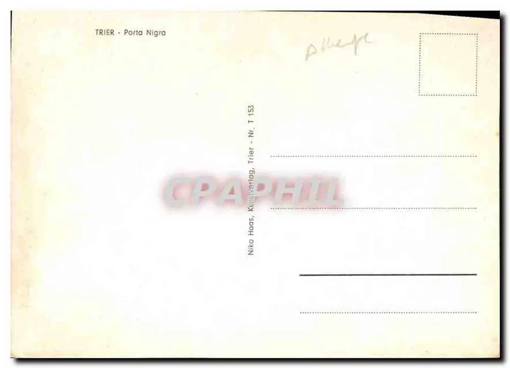 पोर्टा निग्रा — ट्रायर — संपादक निको हास, संख्या T 153 - पीछे