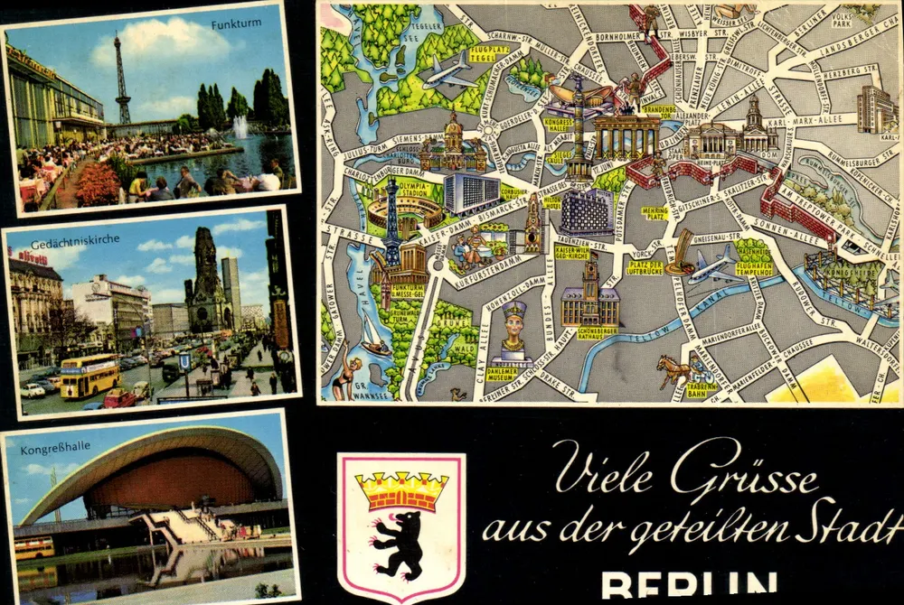 ベルリン=市の風景とイラスト付き地図=Redi In - 表面