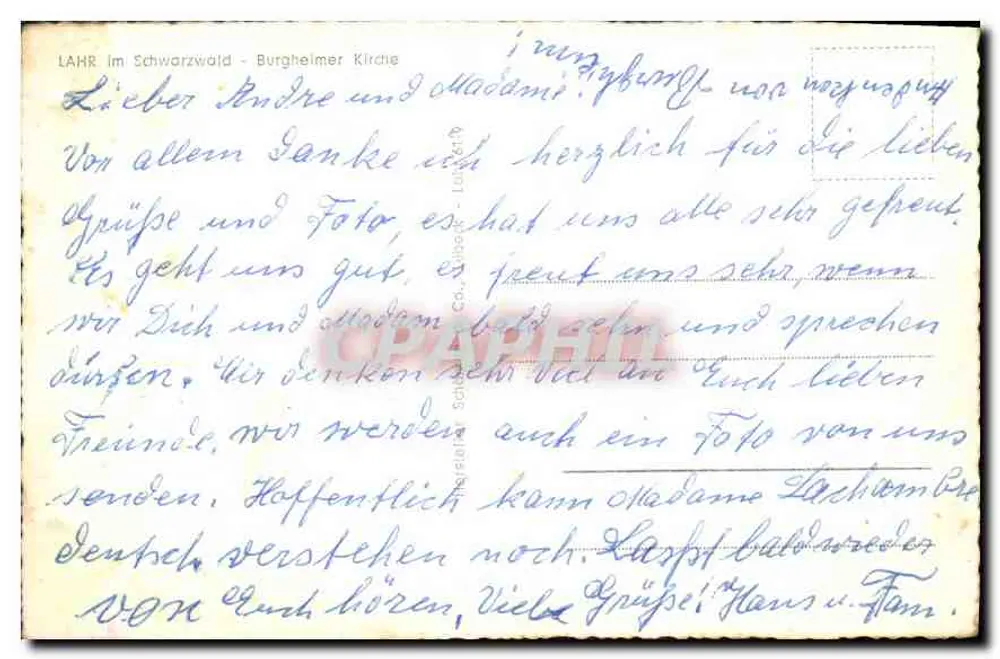 Lahr no Schwarzwald — Igreja de Burghelmer - Verso