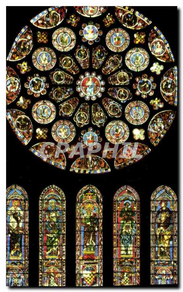 Catedral de Chartres — Rose sul XIII — Impressora M. Lescliver e Filhos, Lyon - Frente