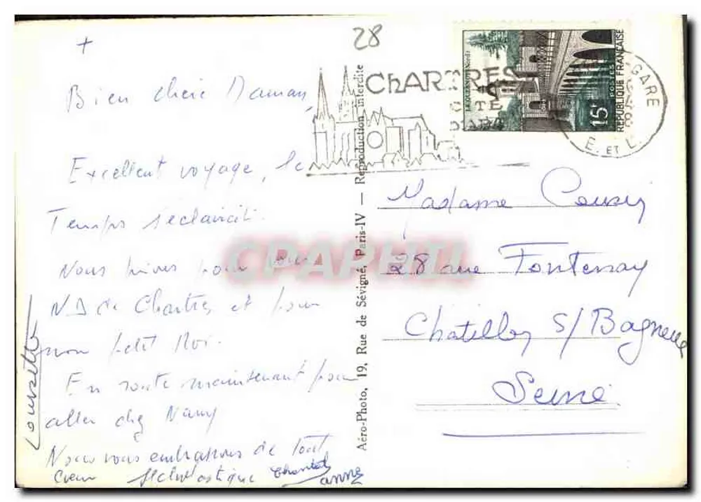 Chartres. Die Kathedrale. Königlicher Portal. Linke Fensteröffnung — Jo. 87 - Rückseite