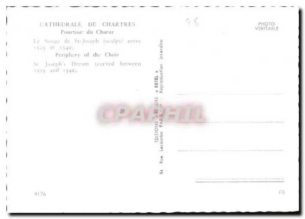 Catedral de Chartres — O Sonho de São José — Estel - Verso