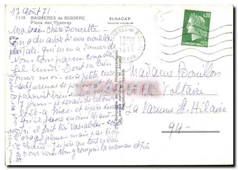 Bagnères-de-Bigorre — Praça dos Termas — Elnacap - Verso