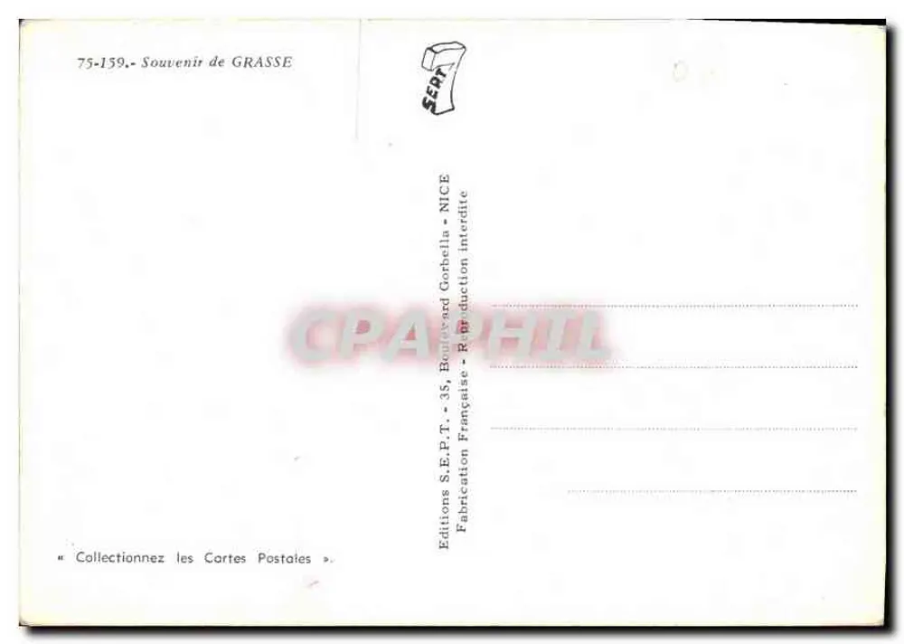Grasse — Lembrete de Grasse — Éditions S.E.P.T. - 75-159 - Verso