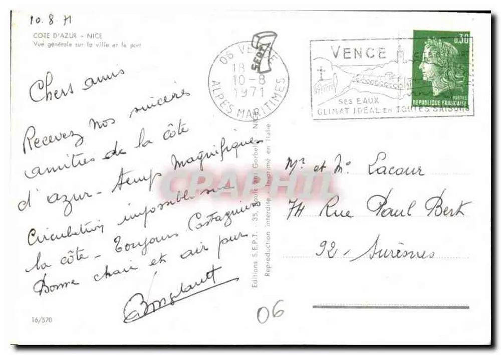Allgemeiner Blick auf Nice — Côte d'Azur — Éditions S.E.P.T. n°16/570 - Rückseite