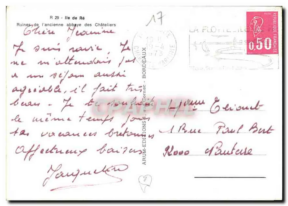 Ruínas da antiga abadia dos Châteliers — Ilha de Ré — ARUM ÉDITIONS n°17 - Verso