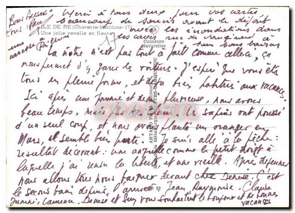 Blühende Gasse in Fleury-les-Auxence — Verlag Couleurs Naturelles, Nr. 52 - Rückseite