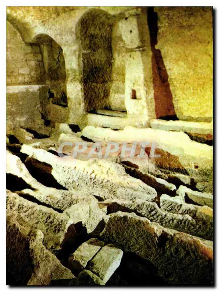 Aubeterre-sur-Dronne — Innenraum der monolithischen Kirche, Sarghalle — Ansichtskarten GILBERT - 16 - JARNAC - Vorderseite