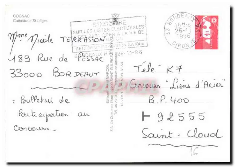 Catedral de São Léger — Cognac — Edições da Arve - Verso