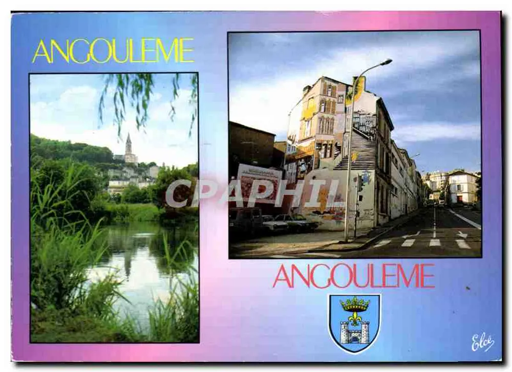 Angoulême — Ansicht der Stadt und des Flusses — Verlag Elcé - Vorderseite