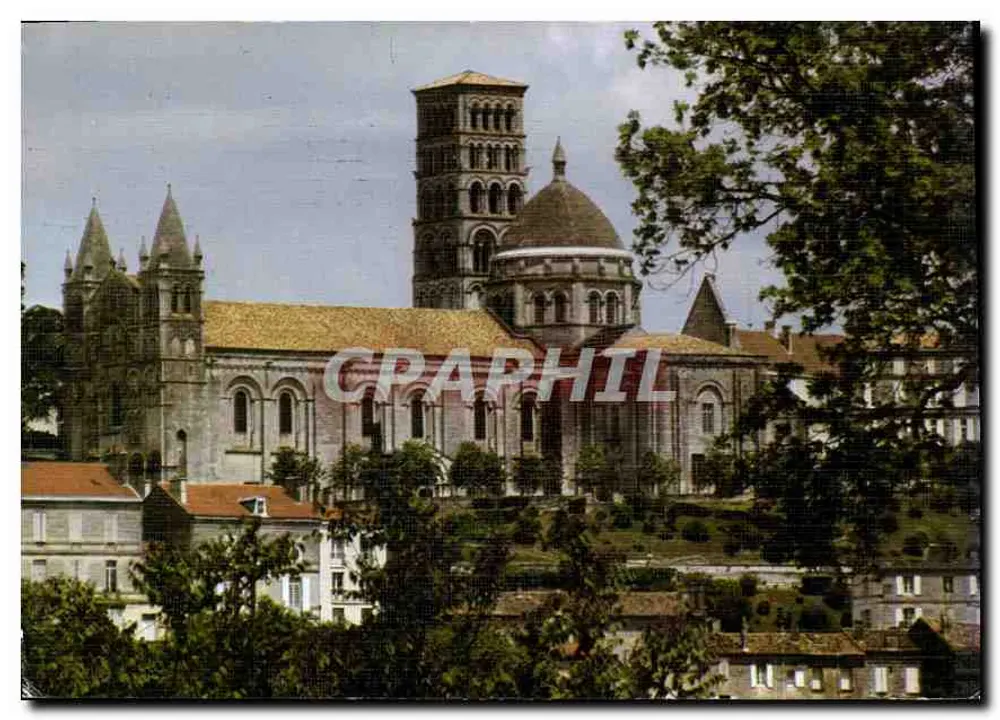 Catedral de São Pedro de Angoulême — vista panorâmica — Edição Eugène Pierron n°57206 - Frente
