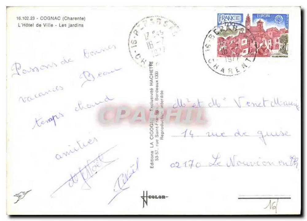 A Cegonha — Jardim do Hotel de Ville — Edições La Cigogne - Verso
