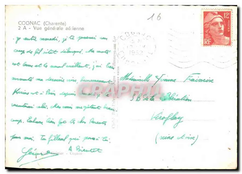 Cognac (Charente) — Vista geral aérea — Cognac - Alliergues (Agen) - Verso