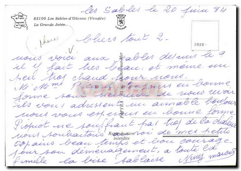 Les Sables-d'Olonne — A Grande Dique — editor L'ODICOLOR - Verso
